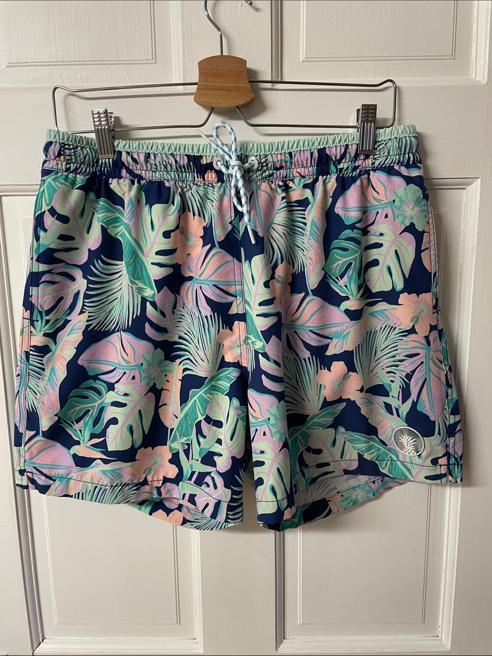 Chubbies The Night Faunas stretch swim trunks tropical leaf print men’s large